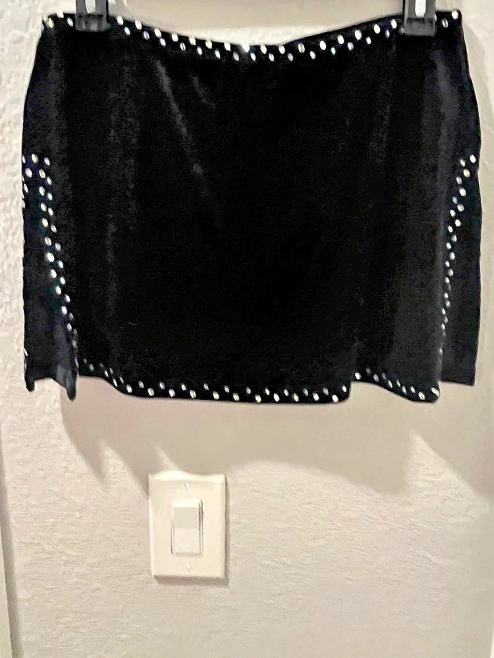 Dance - Custom Made Black Velvet Skirt Rhinestoned With Swarovski Crystals